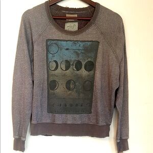 Upcycled moon phase patched Astral Traveller distressed Ralph Lauren sweatshirt